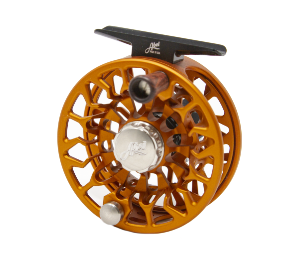 Abel SDF 4/5 Satin Orange Custom Fly Reel Back